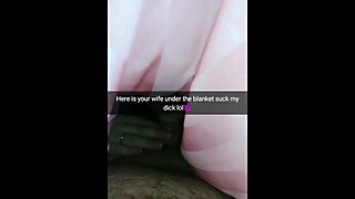 I fuck your wife in mouth under the blanket! [Cuck`s Imagine your wife on that place]