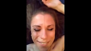 Real cuckolding hotwife deepthroath for bull lover and cumshot. Face full of sperm.