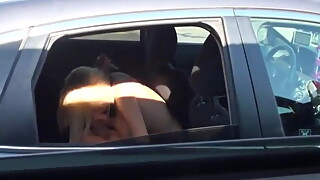 Girlfriend fucking stranger in backset of car