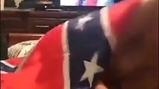 Girl sucks bbc in confederate flag