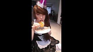 Full video sissy joyce eating her cuck cake