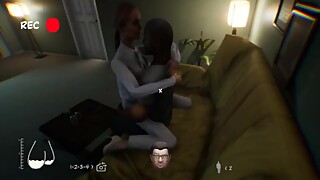 CUCKOLD SIMULATOR: Husband Is Spying How His Wife Cheat On Him With Black Guy-2